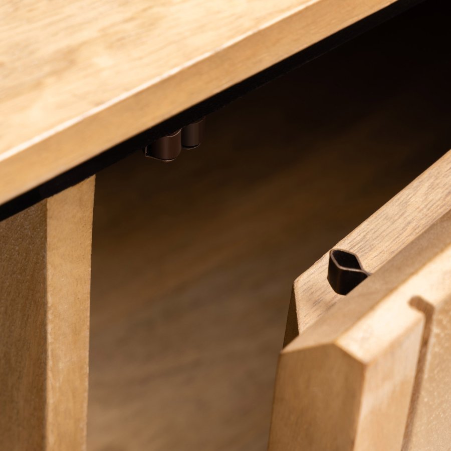 KAVE HOME Licia sknk, m. 4 lger og 8 rum - natur mangotr og sort metal (170x80)