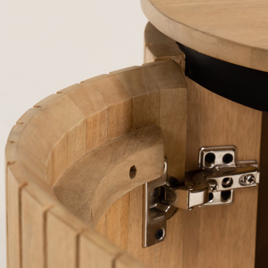 KAVE HOME Licia sknk, m. 4 lger og 8 rum - natur mangotr og sort metal (170x80)