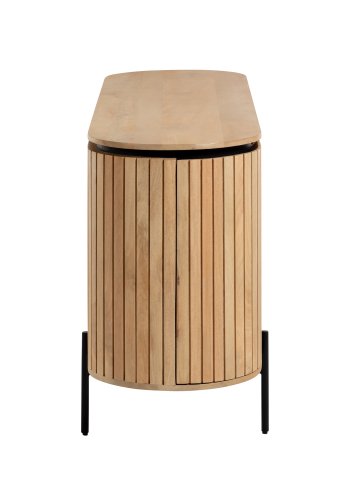 KAVE HOME Licia sknk, m. 4 lger og 8 rum - natur mangotr og sort metal (170x80)