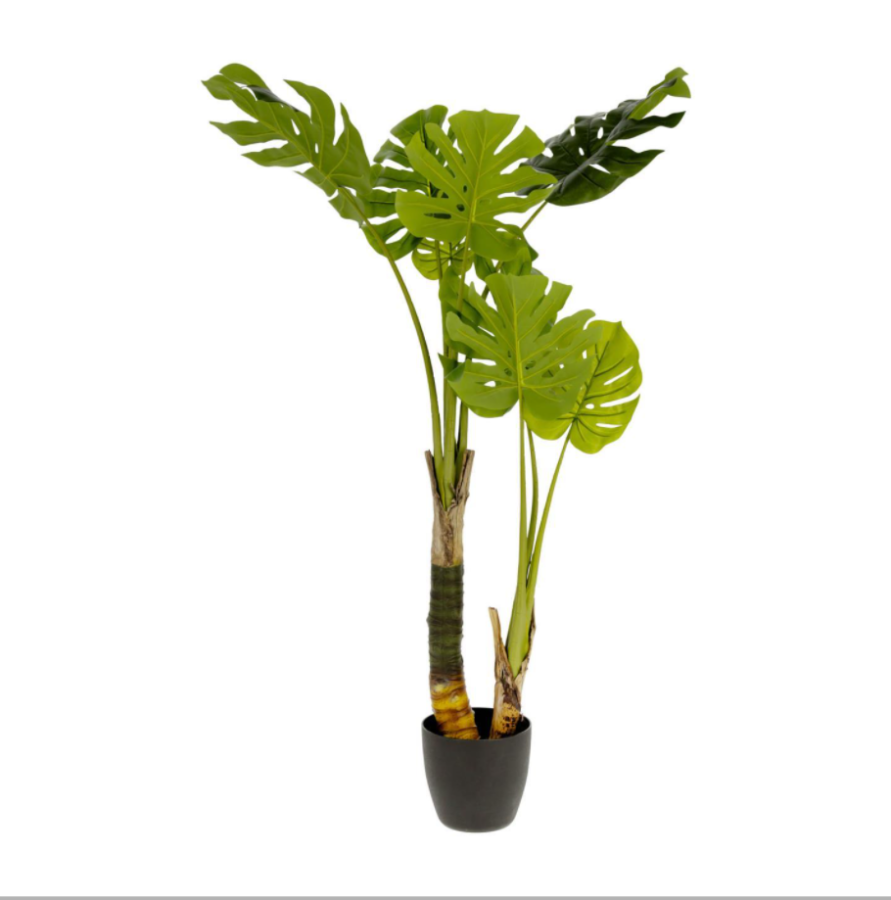 KAVE HOME Monstrea kunstig plante - 130 cm hj, PE, cement og skum 