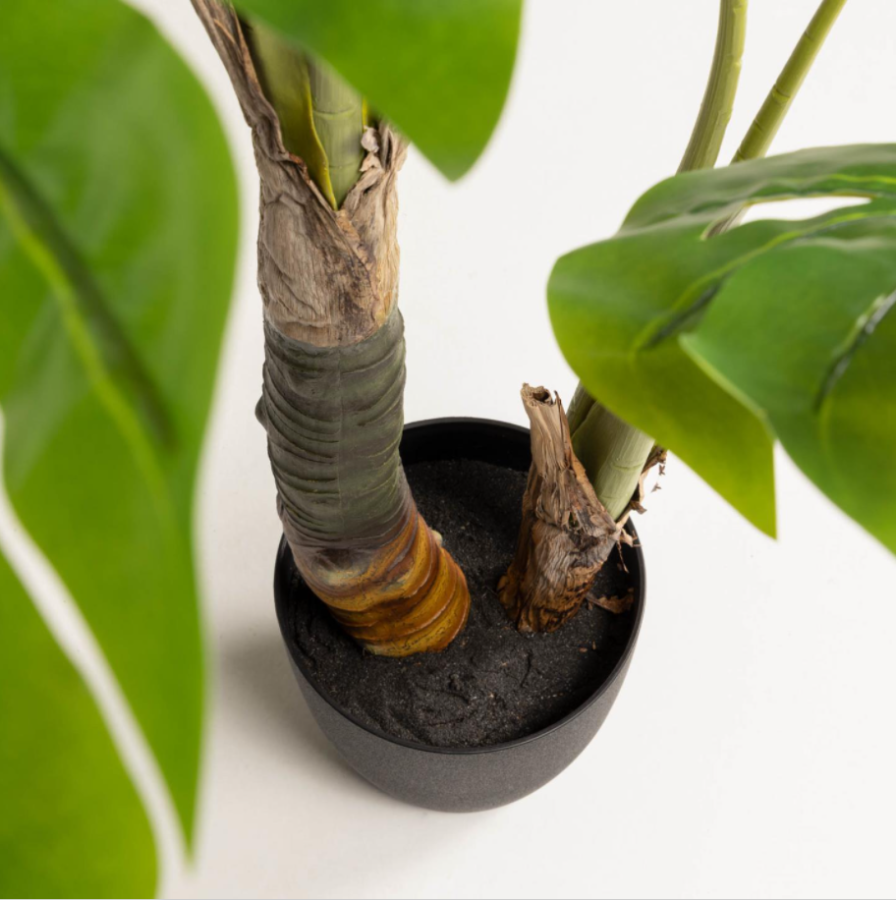 KAVE HOME Monstrea kunstig plante - 130 cm hj, PE, cement og skum 