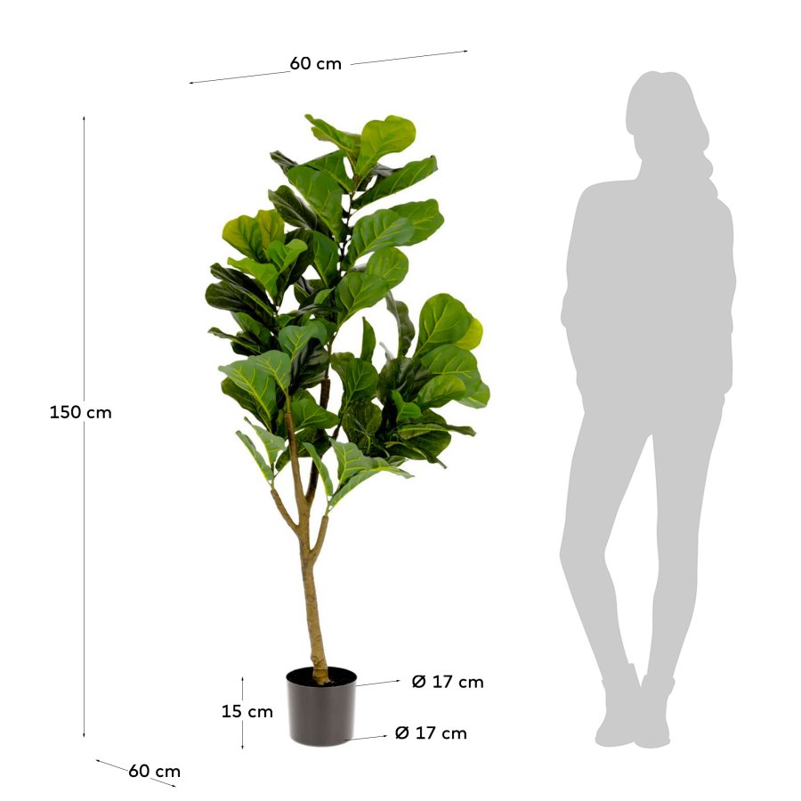 KAVE HOME Ficus kunstig plante - grn polyethylen (H:150)