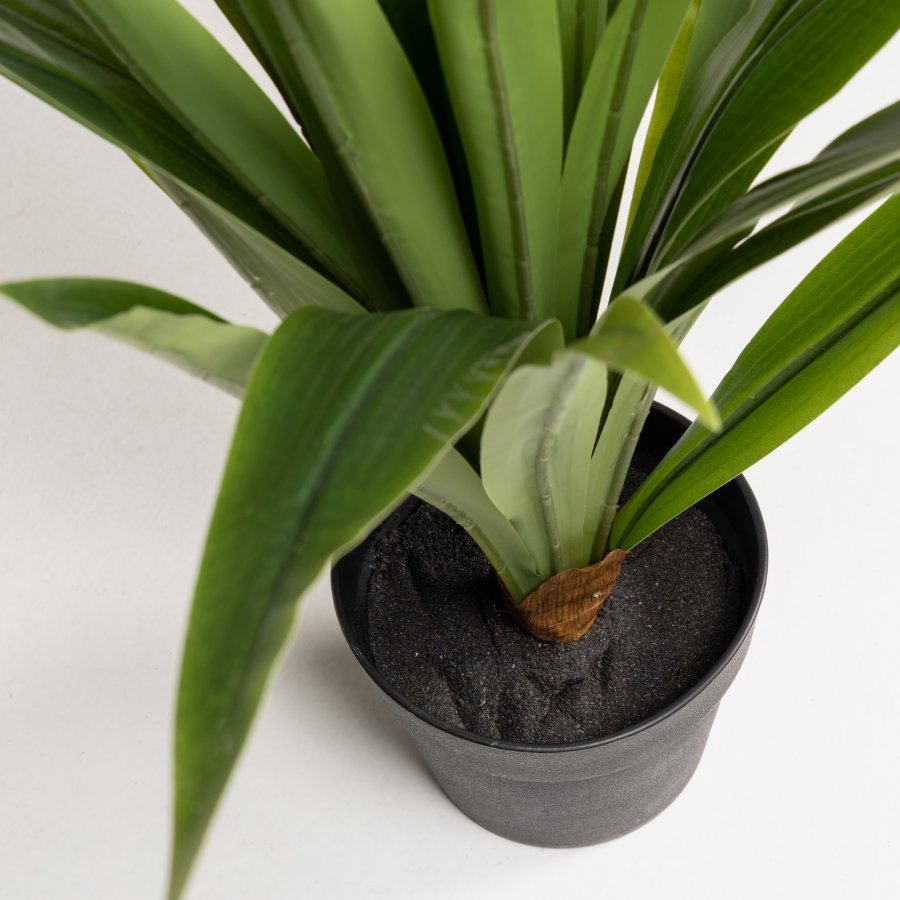 KAVE HOME Yucca kunstig plante, m. urtepotte - grn polyethylen og sort cement (H:80)