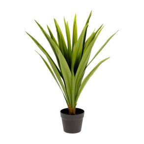 KAVE HOME Yucca kunstig plante, m. urtepotte - grn polyethylen og sort cement (H:80)