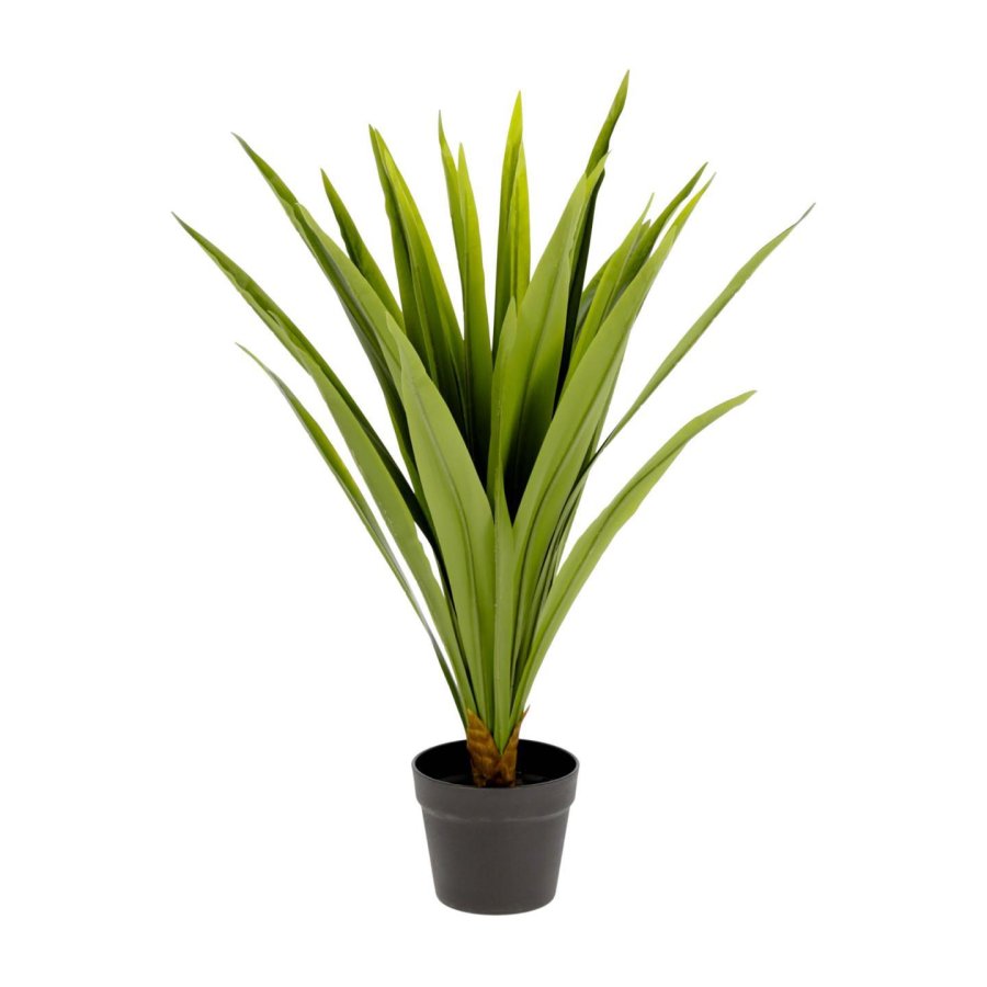 KAVE HOME Yucca kunstig plante, m. urtepotte - grn polyethylen og sort cement (H:80)