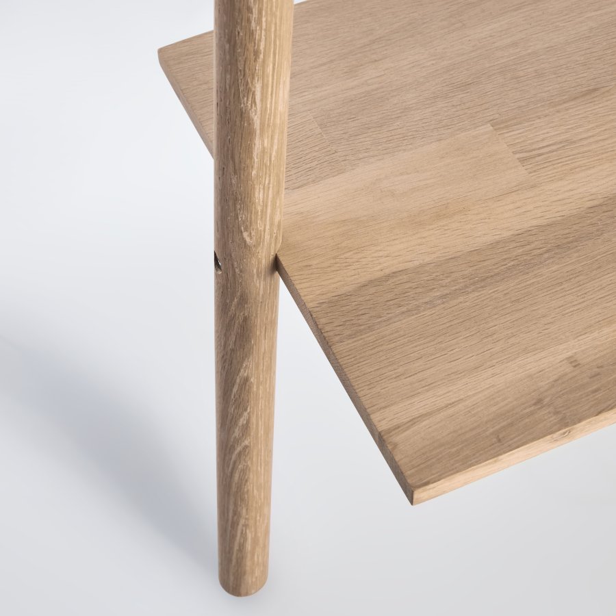 KAVE HOME Keisy gulvspejl, m. bjlestang og hylde - spejlglas og natur tr (45x160)