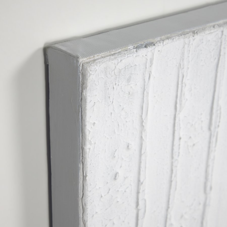 KAVE HOME Basilisa maleri, kvadratisk - gr og hvid akrylmaling p lrred (90x90)