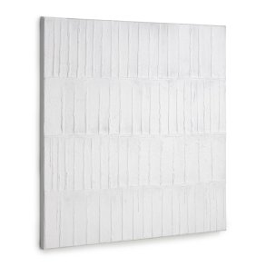 KAVE HOME Basilisa maleri, kvadratisk - gr og hvid akrylmaling p lrred (90x90)