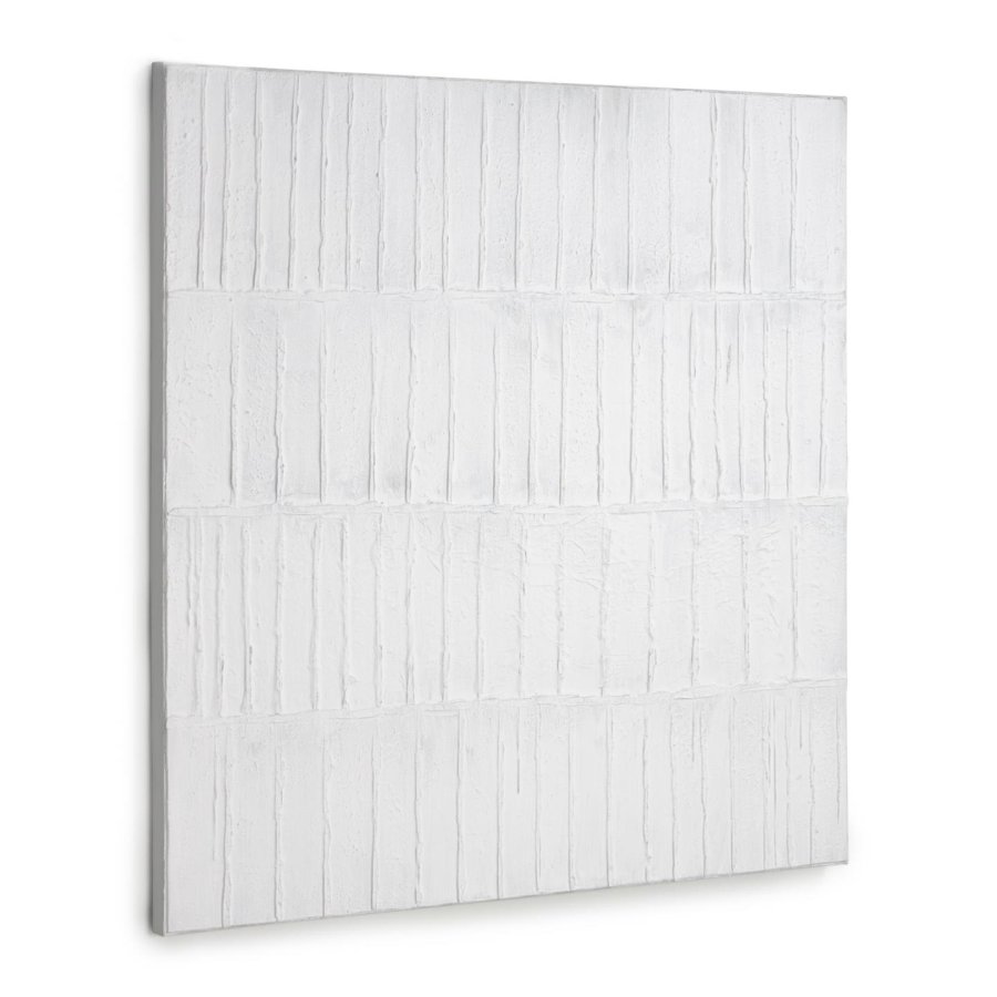 KAVE HOME Basilisa maleri, kvadratisk - gr og hvid akrylmaling p lrred (90x90)