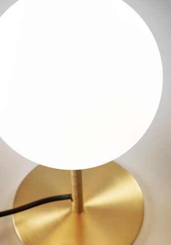 KAVE HOME Mahala bordlampe - hvid glas og messing stl 