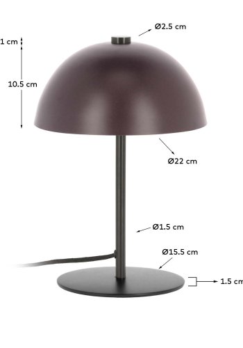 KAVE HOME Aleyla bordlampe - rd metal