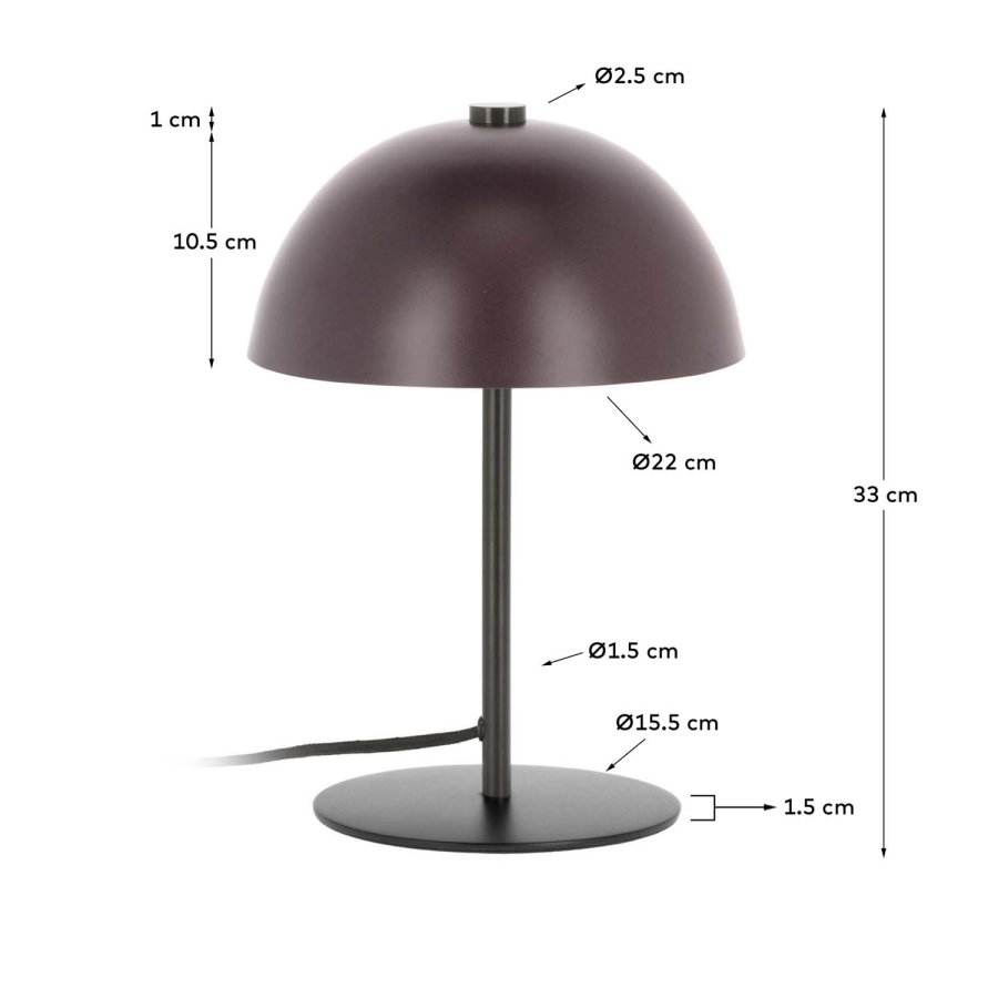 KAVE HOME Aleyla bordlampe - rd metal