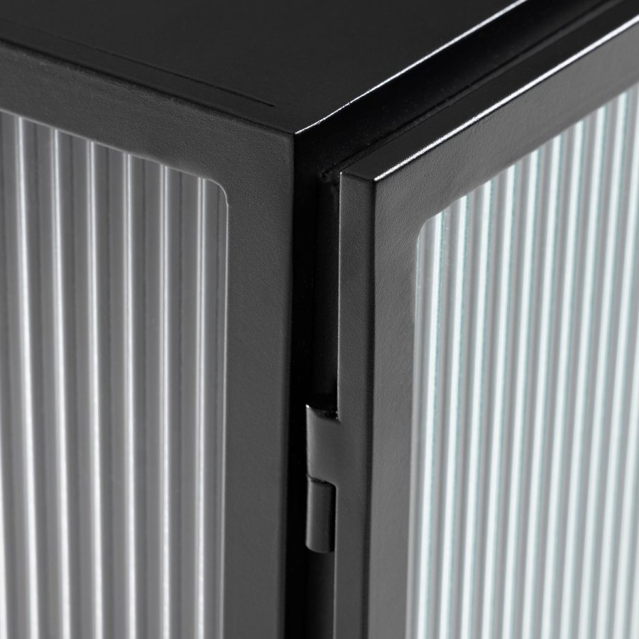 KAVE HOME Trixie sknk, m. 4 lger og hylde - klar glas og sort stl (160x81)