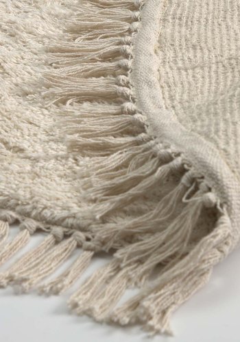 KAVE HOME runt Orwen gulvtppe - hvid bomuld (100)