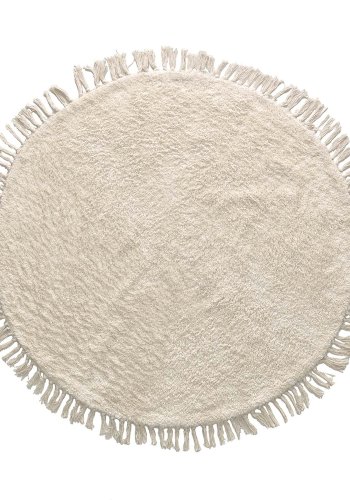 KAVE HOME runt Orwen gulvtppe - hvid bomuld (100)