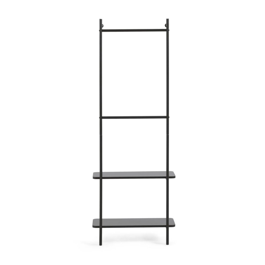 KAVE HOME Galatia melamin og metal bjlestang med sort finish 60 x 162 cm