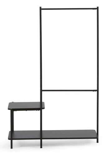 KAVE HOME Galatia melamin og metal bjlestang med bnk i sort finish 100 x 150 cm