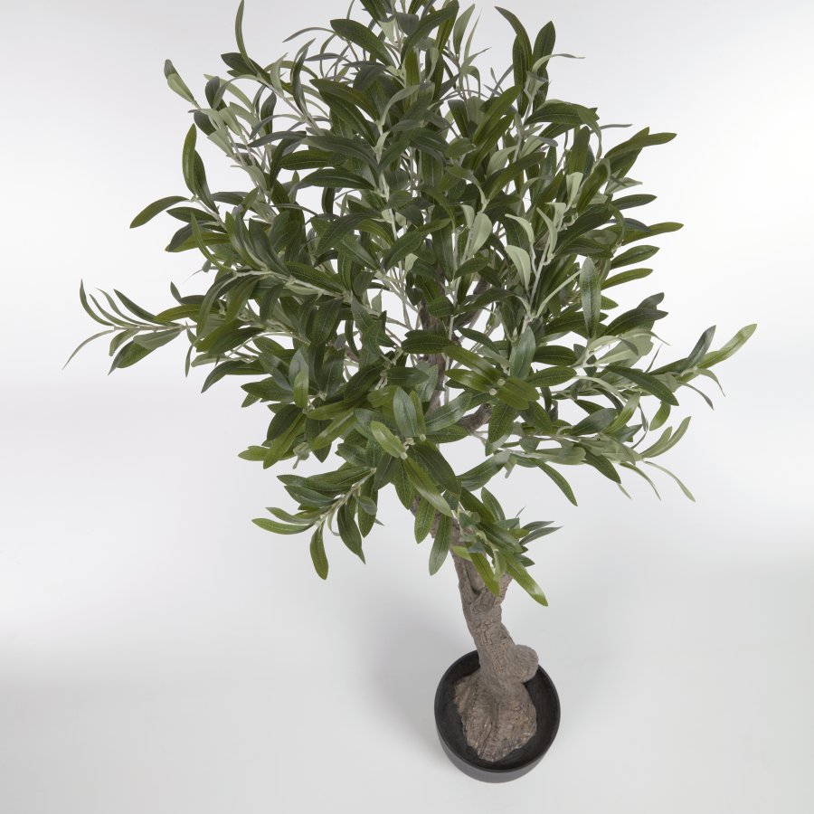 KAVE HOME Kunstigt oliventr, m. sort plantepotte - grn polyethylen og cement (H:140)