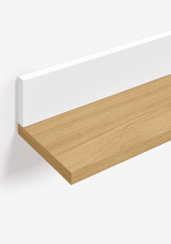 KAVE HOME Abilen vghylde, rektangulr - hvid MDF og natur egetrsfinér (120x15)