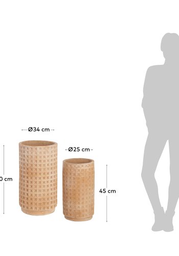 KAVE HOME Celi urtepotte, rund - natur terrakotta (st m. 2) ( 25/34)