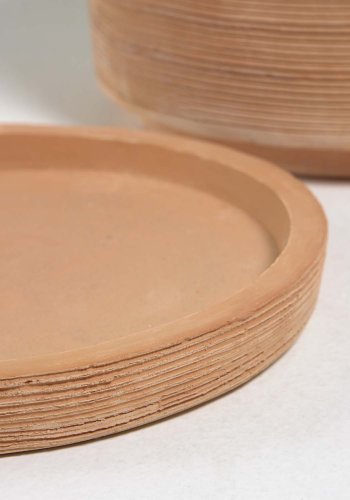 KAVE HOME Karlina urtepotte, m. underskl, rund - natur terrakotta ( 27/33) (st m. 2)