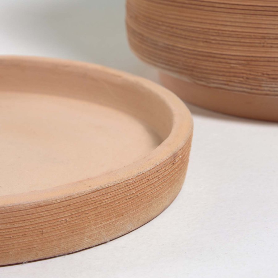KAVE HOME Karlina urtepotte, m. underskl, rund - natur terrakotta ( 27/33) (st m. 2)