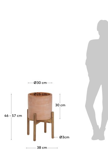 KAVE HOME Dalva urtepotte, rund - terrakotta og natur tr (26)