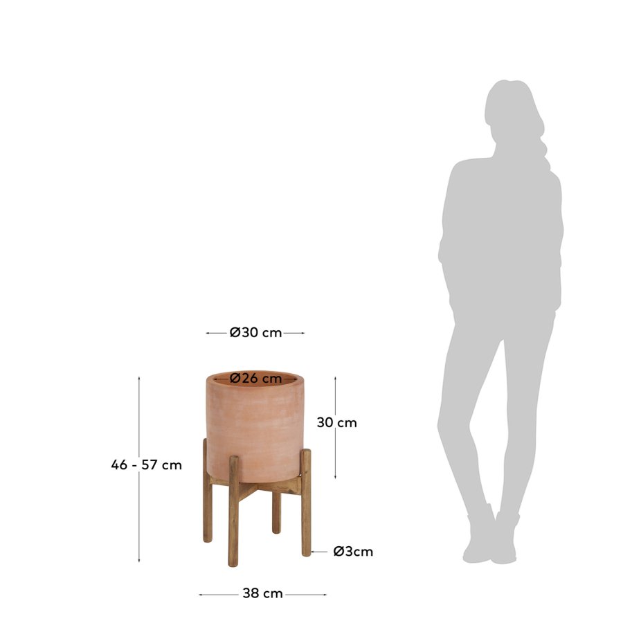 KAVE HOME Dalva urtepotte, rund - terrakotta og natur tr (26)