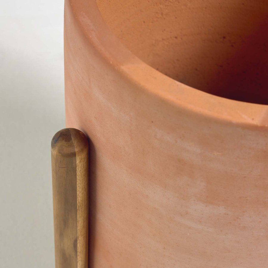 KAVE HOME Dalva urtepotte, rund - terrakotta og natur tr (26)