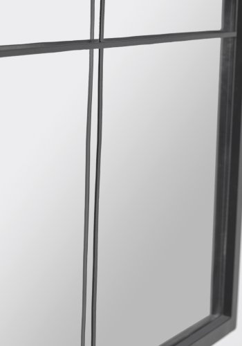 KAVE HOME Ulrica vgspejl, kvadratisk - spejlglas og sort stl (80x80)