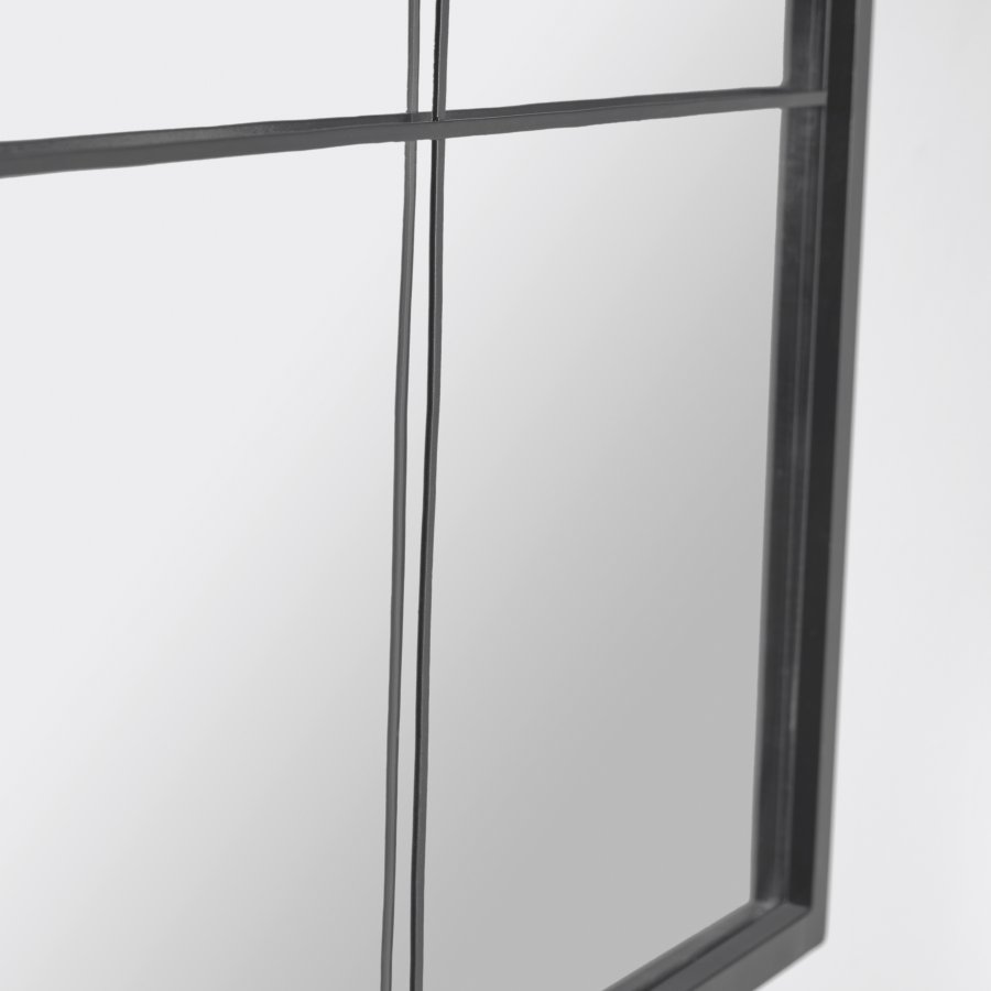 KAVE HOME Ulrica vgspejl, kvadratisk - spejlglas og sort stl (80x80)