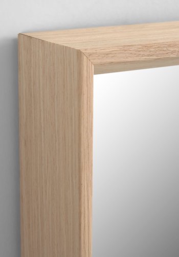 KAVE HOME Nerina spejl, til vg/gulv, m. ramme - natur valnd MDF og spejlglas (52x152)