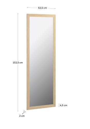 KAVE HOME Wilany vgspejl, rektangulr - spejlglas og natur MDF (52,5x152,5)
