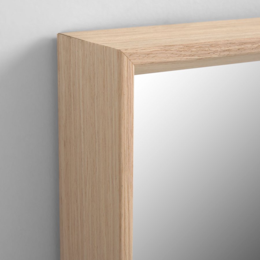 KAVE HOME Nerina vgspejl, rektangulr, m. smal ramme - natur egefinér (80x180)
