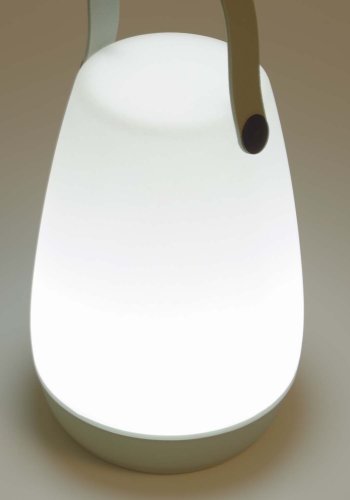 KAVE HOME Dianela bordlampe, ledningsfri - hvidt polyethylen og grt kunstlder