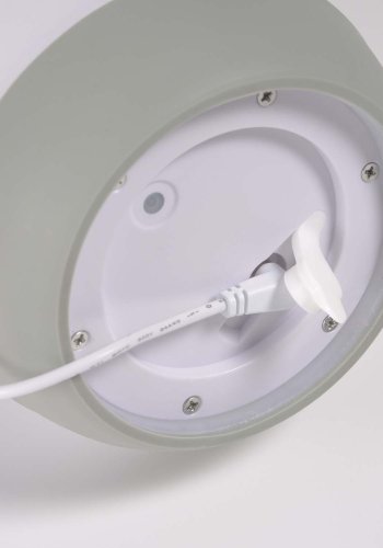 KAVE HOME Dianela bordlampe, ledningsfri - hvidt polyethylen og grt kunstlder