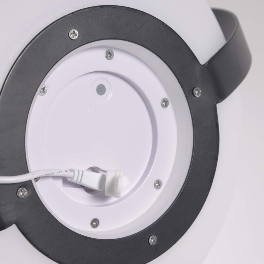 KAVE HOME Dinesh bordlampe, ledningsfri - hvidt polyethylen og sort stl (33x34)