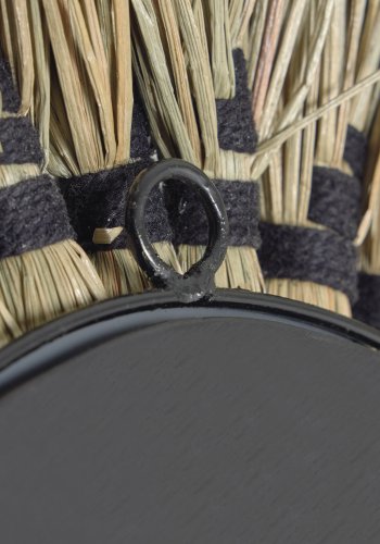 KAVE HOME Akila vgspejl, rund - spejlglas, natur naturfibre og sort bomuldssnor (40)