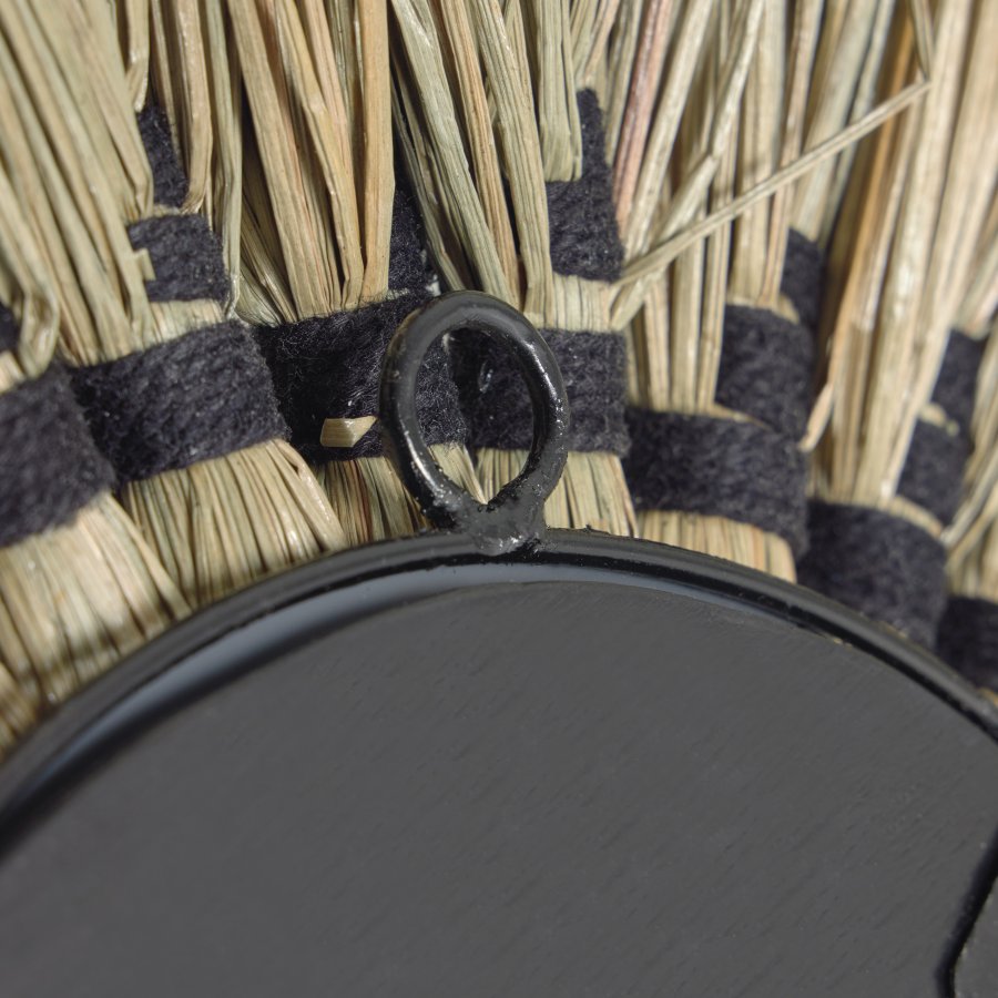 KAVE HOME Akila vgspejl, rund - spejlglas, natur naturfibre og sort bomuldssnor (40)