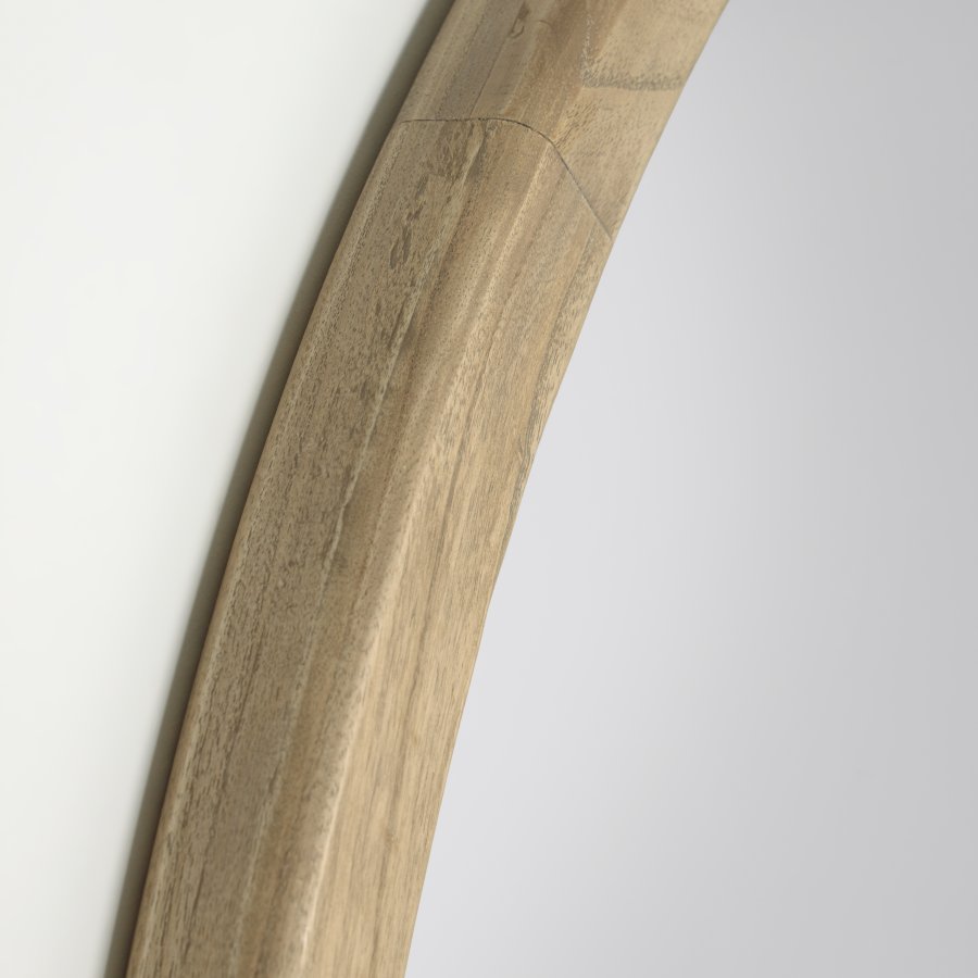 KAVE HOME Alum vgspejl, rund - spejlglas og natur mindi tr (80)