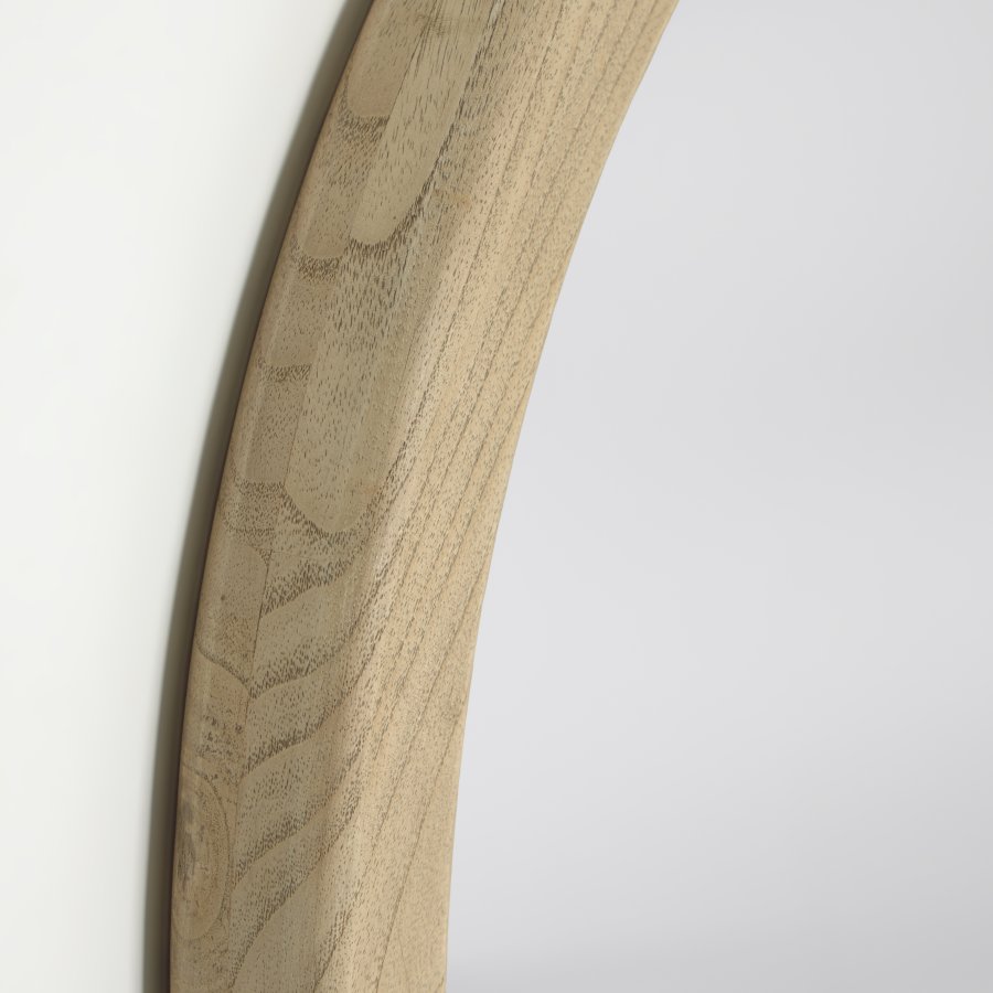 KAVE HOME Alum vgspejl, rund - spejlglas og natur mindi tr (50)