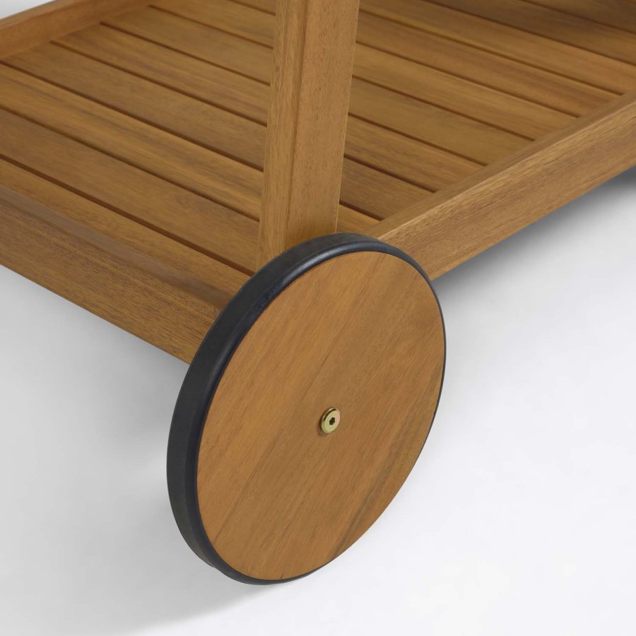 KAVE HOME Felisa rullebord, m. hylde - natur akacietr