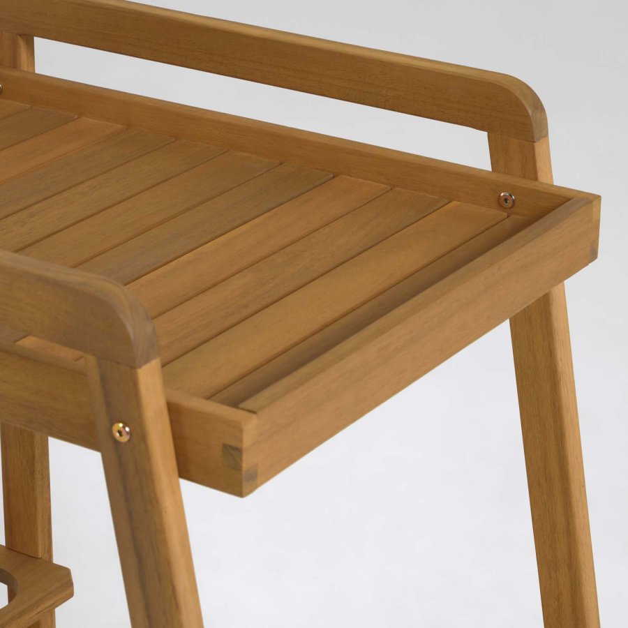 KAVE HOME Felisa rullebord, m. hylde - natur akacietr