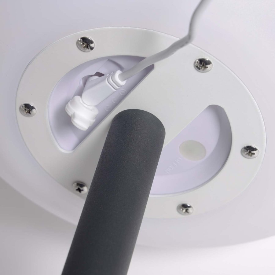 KAVE HOME Dinesh gulvlampe, ledningsfri - sort stl og hvidt polyethylen ( 35)