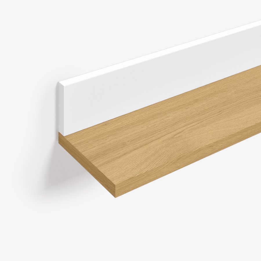 KAVE HOME Abilen vghylde, rektangulr - hvid MDF og natur egetrsfinér (80x15)