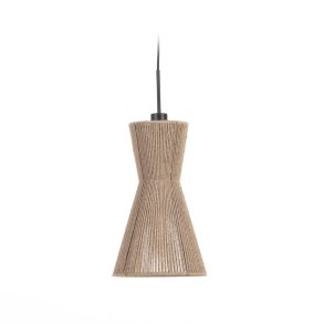 KAVE HOME Crista loftlampe, rund - natur jute og jern (24,5)