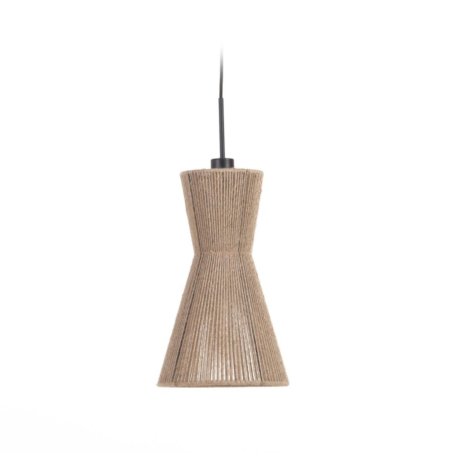 KAVE HOME Crista loftlampe, rund - natur jute og jern (24,5)