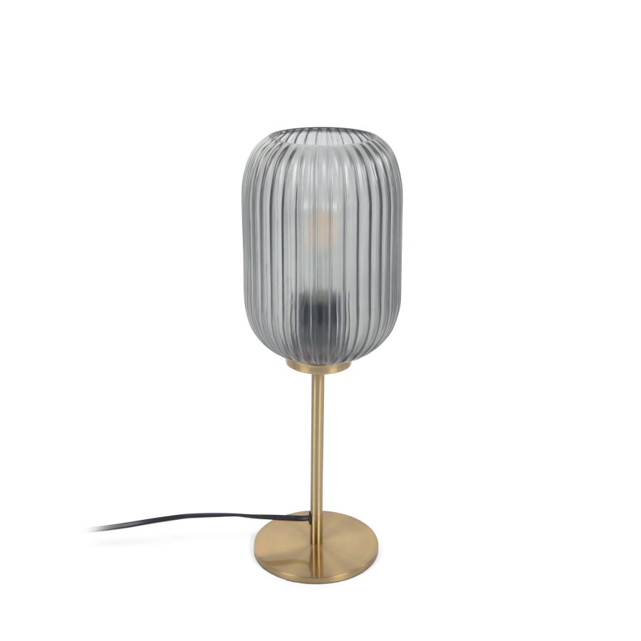 KAVE HOME Hestia bordlampe - gr glas og messing metal
