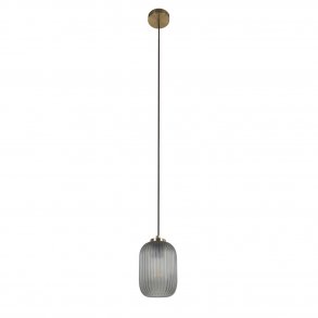 KAVE HOME Hestia loftlampe - gr glas og messing metal