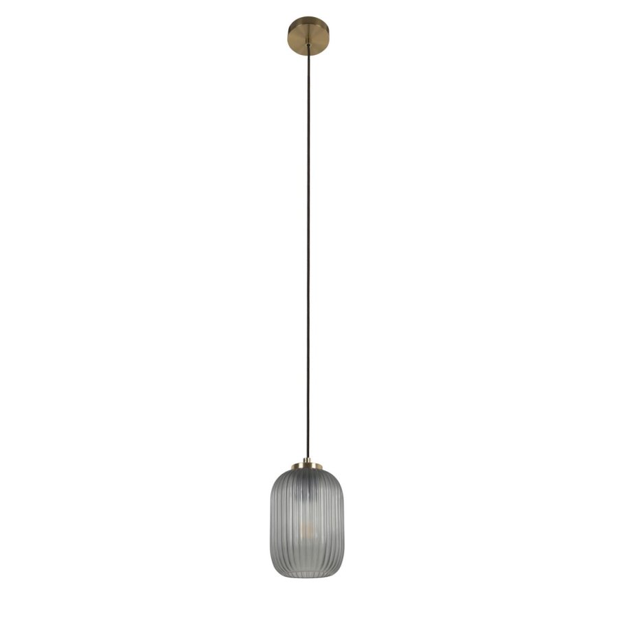 KAVE HOME Hestia loftlampe - gr glas og messing metal